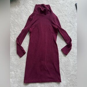 Banana Republic Women’s Small Maroon Long Sleeve Mockneck Sweater Dress